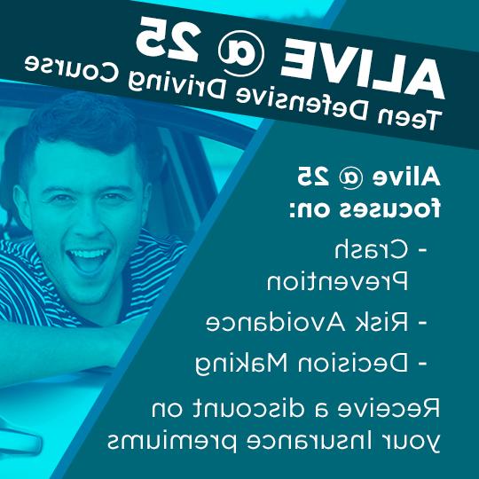 An eager young man smiles at the camera. The text on the image reads "Alive @ 25" and describes the course.